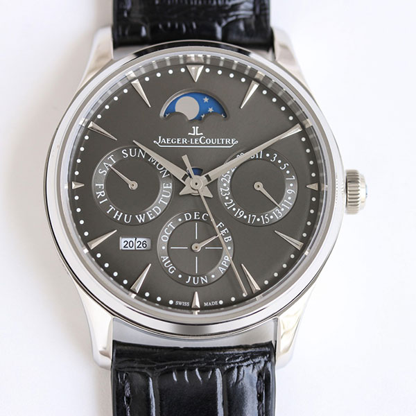 【V9工場】ジャガー・ルクルトコピー マスター ウルトラスリム パーペチュアルカレンダー 130354J グレー